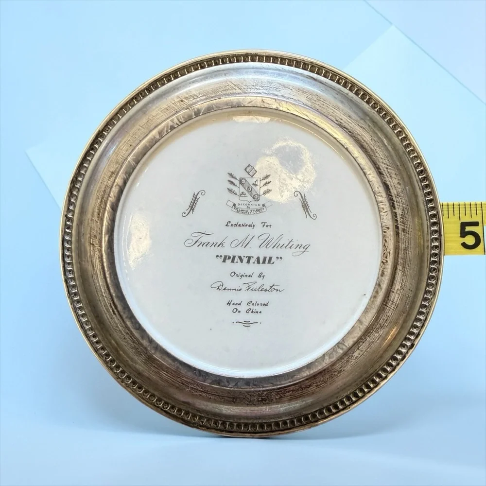 Vintage Frank M Whiting Sterling Silver Delano Studios Duck Coaster